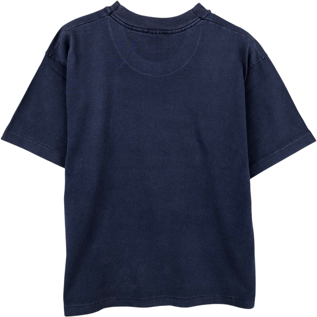 90'S Fruit of the Loom printed T-shirt, made in the USA, men's size L, vintage cotton navy blue type Vintage Second Hand