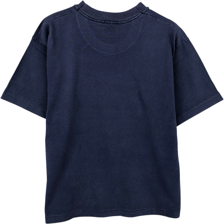90'S Fruit of the Loom printed T-shirt, made in the USA, men's size L, vintage cotton navy blue type Vintage Second Hand