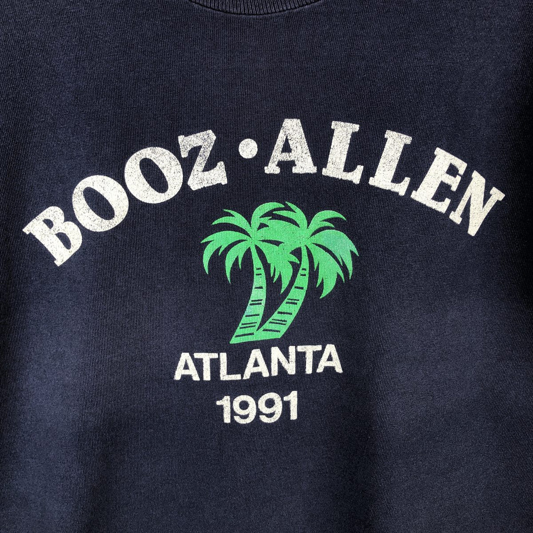 90'S Fruit of the Loom printed T-shirt, made in the USA, men's size L, vintage cotton navy blue type Vintage Second Hand