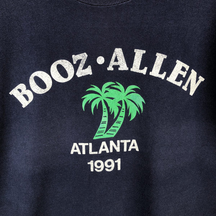 90'S Fruit of the Loom printed T-shirt, made in the USA, men's size L, vintage cotton navy blue type Vintage Second Hand