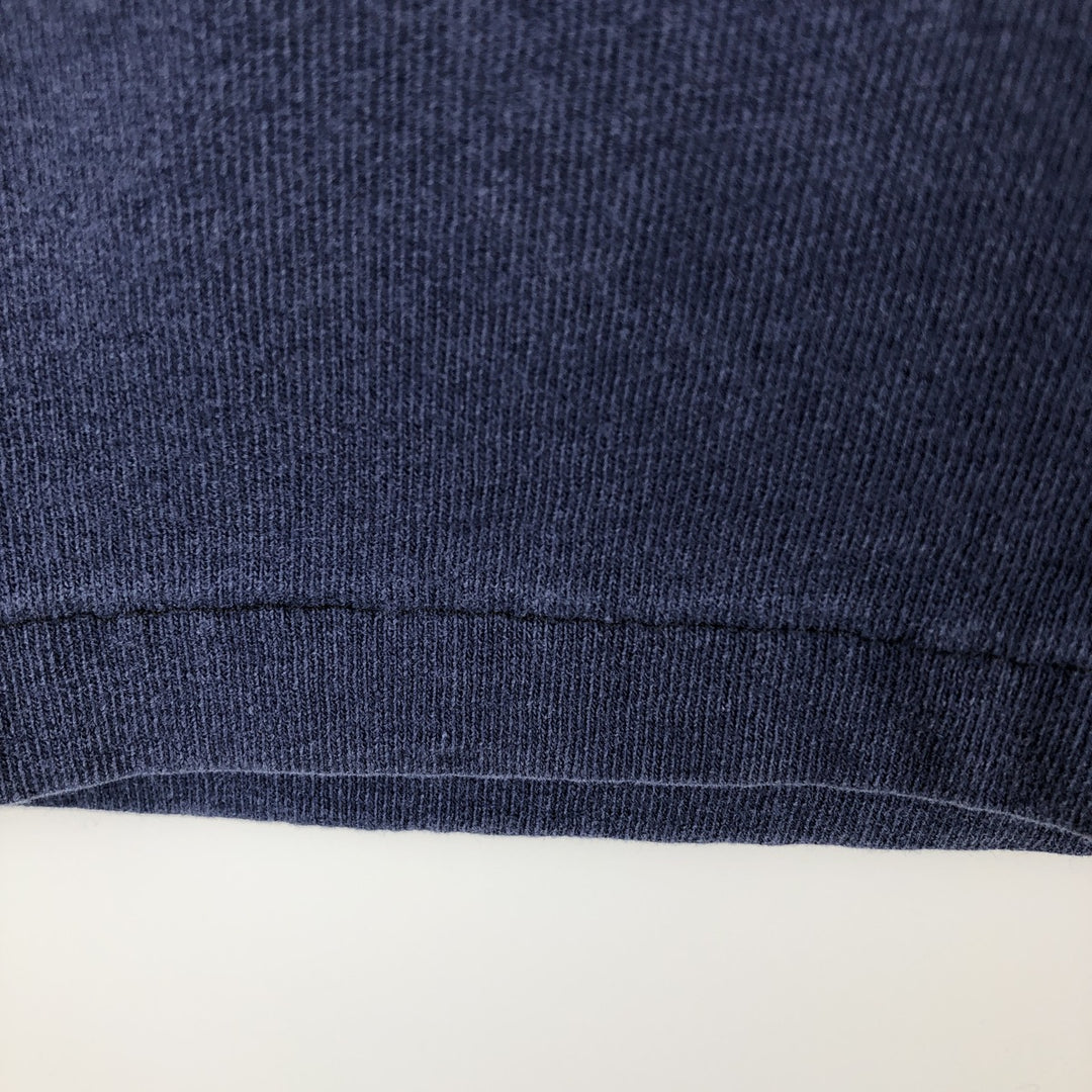 90'S Fruit of the Loom printed T-shirt, made in the USA, men's size L, vintage cotton navy blue type Vintage Second Hand