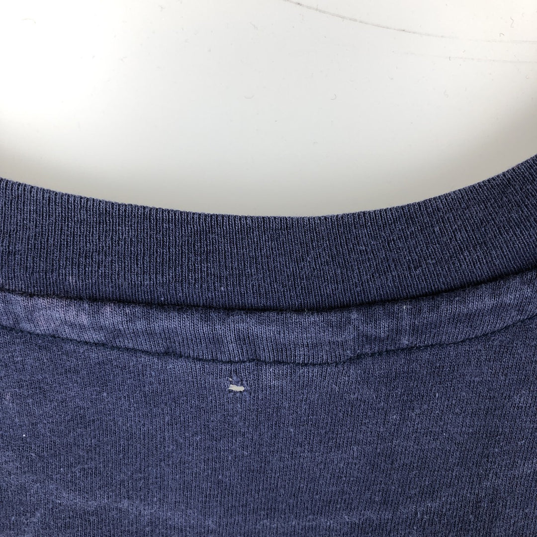 Vintage 80'S Hanes BEEFY-T Blue Tag Printed T-Shirt Made in USA Men's XL cotton navy blue type Vintage Second Hand