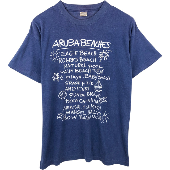 ~90'S Trade Winds Print T-Shirt, Men's Size M (approx.), Vintage cotton navy blue type Vintage Second Hand