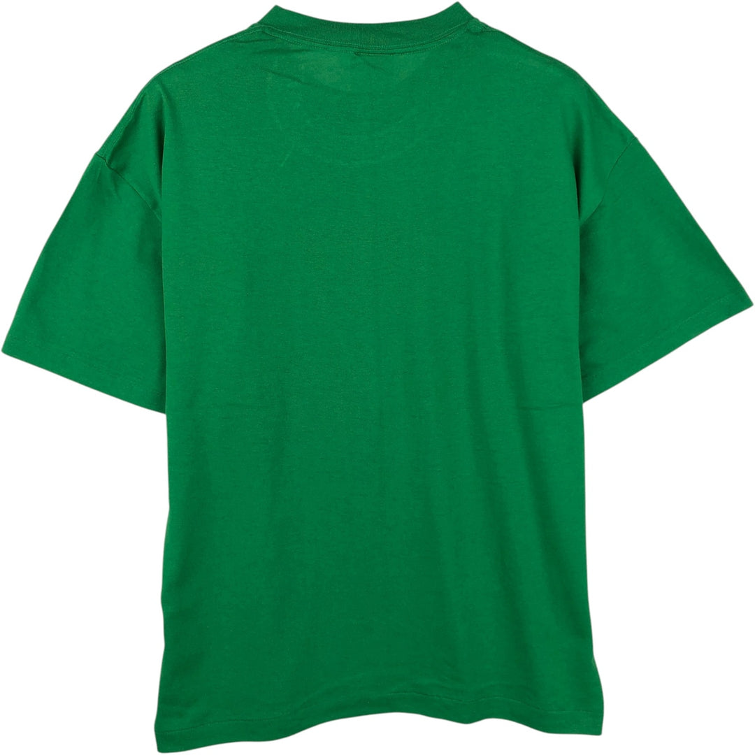 90'S Tee Jays Message Print T-Shirt, Made in USA, Men's XL equivalent, Vintage polyester green type Vintage Second Hand