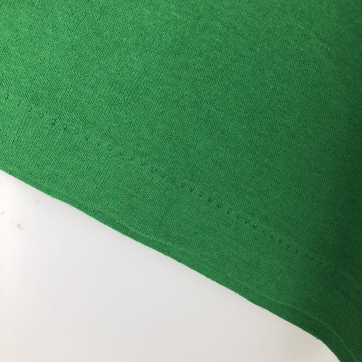 90'S Tee Jays Message Print T-Shirt, Made in USA, Men's XL equivalent, Vintage polyester green type Vintage Second Hand