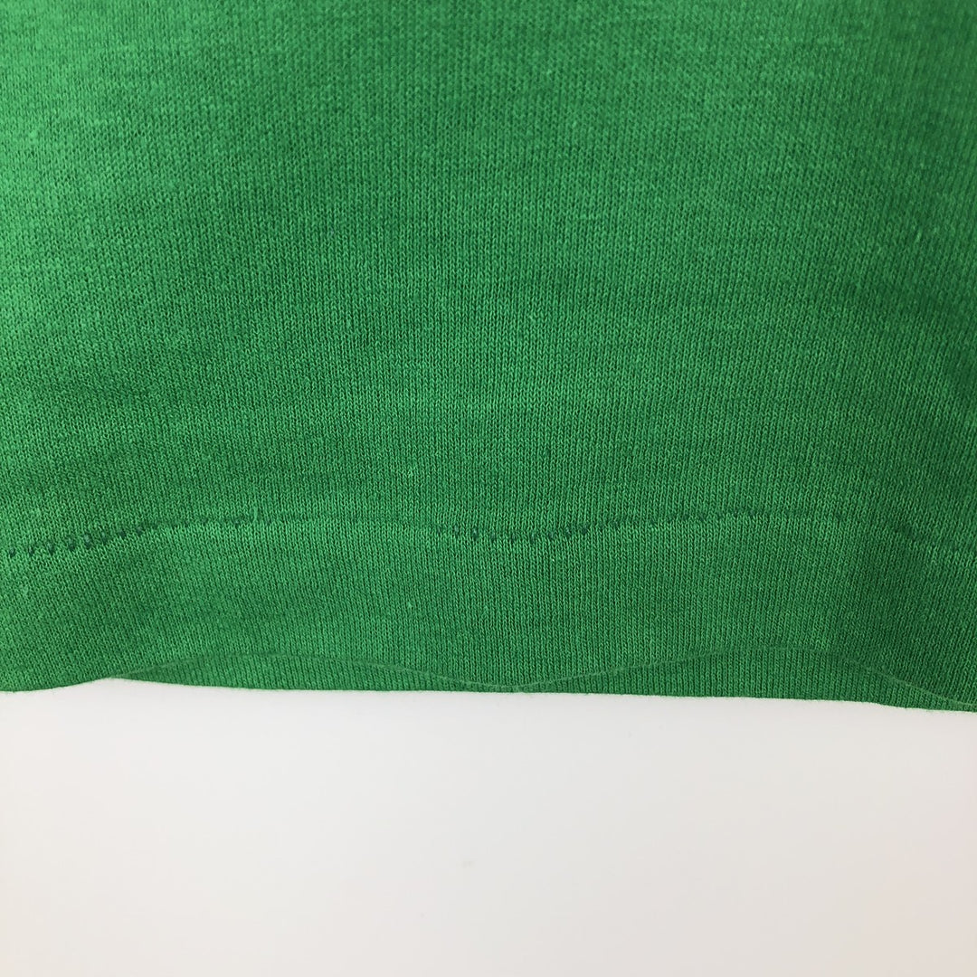 90'S Tee Jays Message Print T-Shirt, Made in USA, Men's XL equivalent, Vintage polyester green type Vintage Second Hand