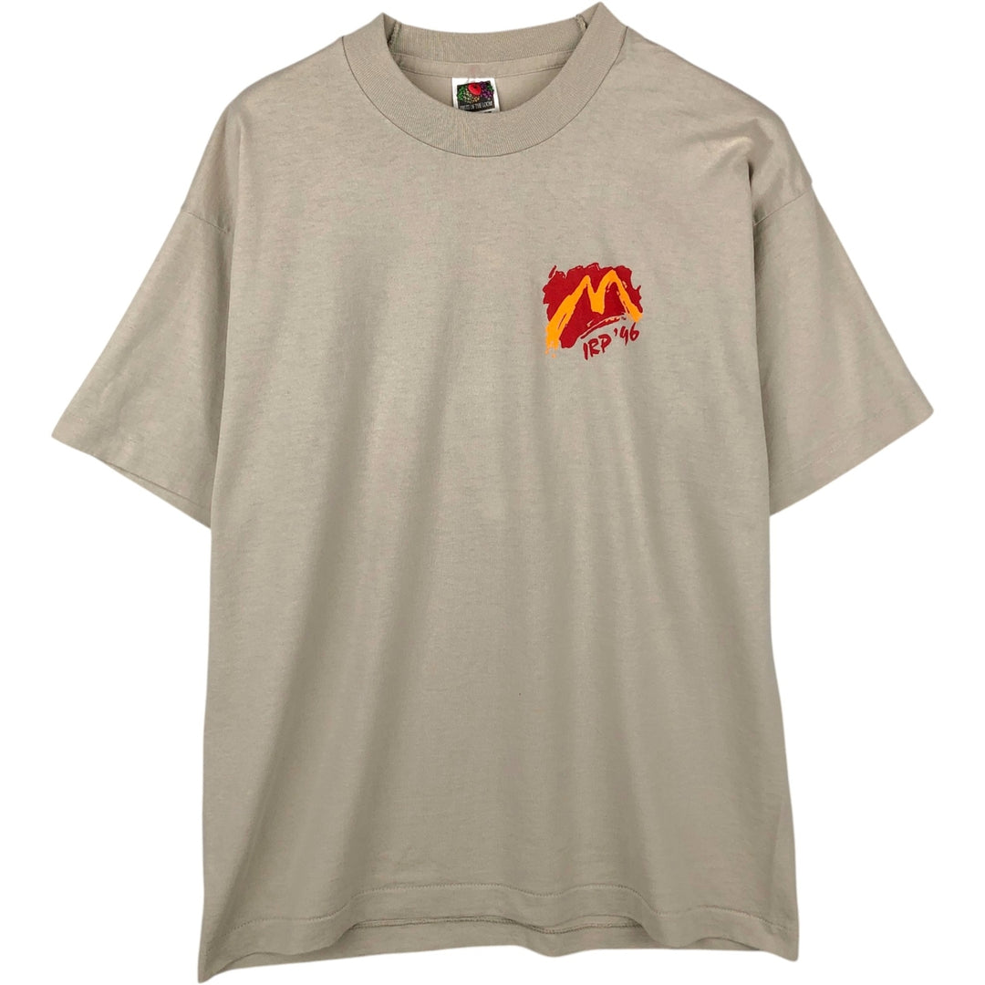 90'S Fruit of the Loom Best Message Print T-Shirt, Made in USA, Men's Size L (approx.), Vintage cotton Beige type Vintage Second Hand