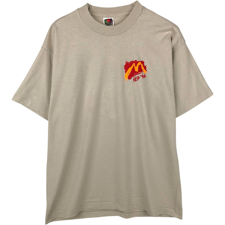 90'S Fruit of the Loom Best Message Print T-Shirt, Made in USA, Men's Size L (approx.), Vintage cotton Beige type Vintage Second Hand