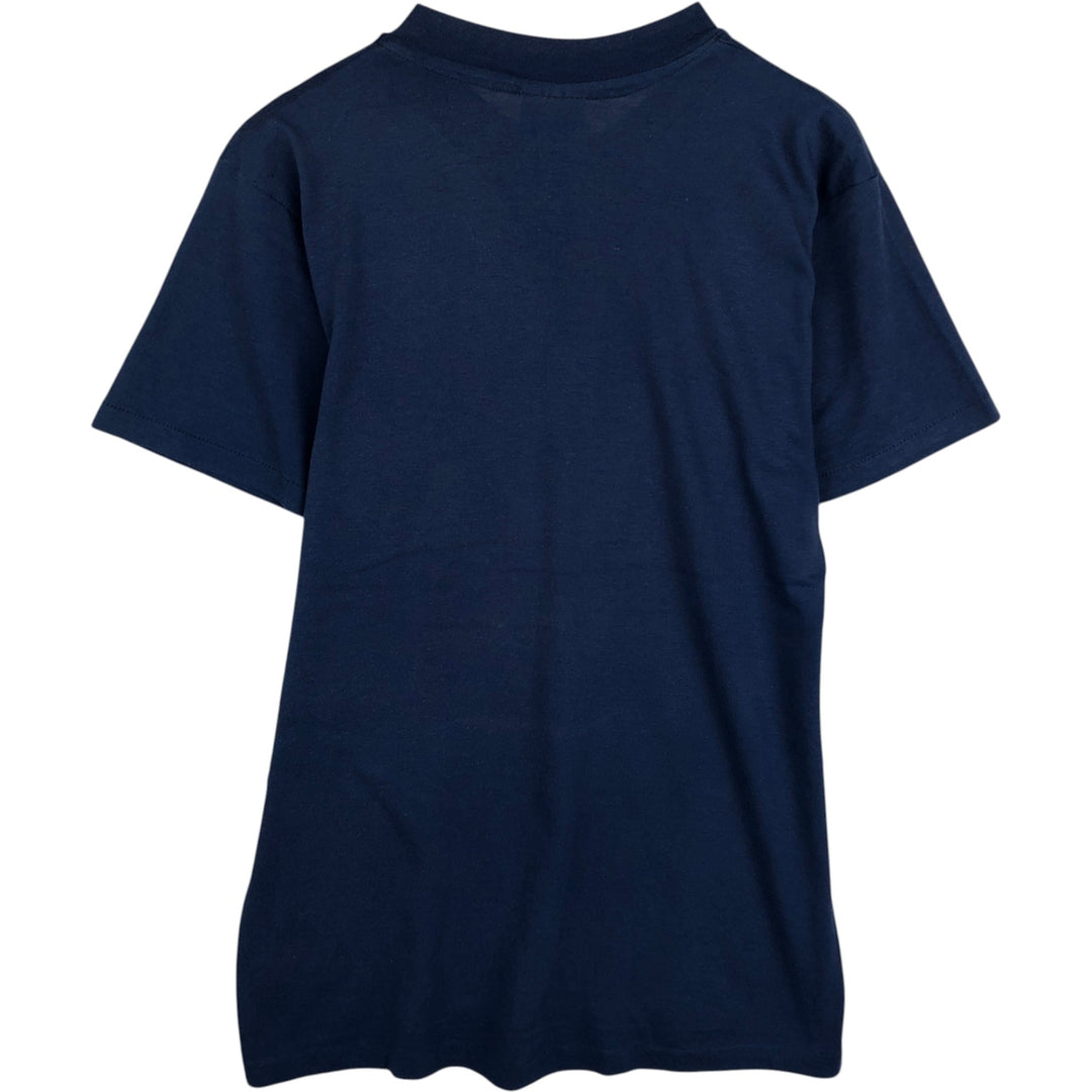 1980'S Hanes Fifty-Fifty Blue Tag Message Print T-Shirt, Made in USA, Men's Size M (approx.), Vintage cotton navy blue type Vintage Second Hand
