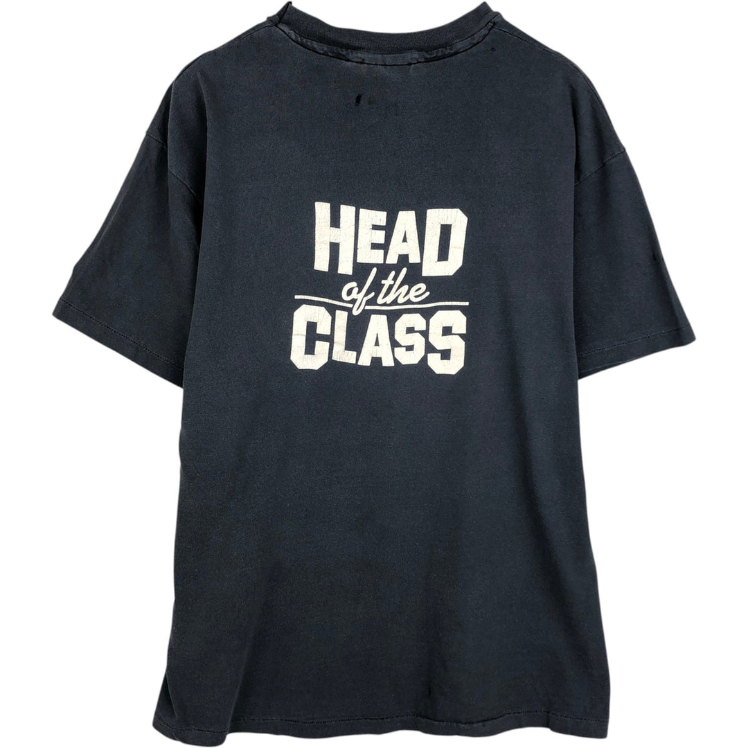80'S Hanes 100% Cotton Blue Tag Parody Message Print T-Shirt, Made in USA, Men's XL Equivalent, Vintage cotton gray type Vintage Second Hand