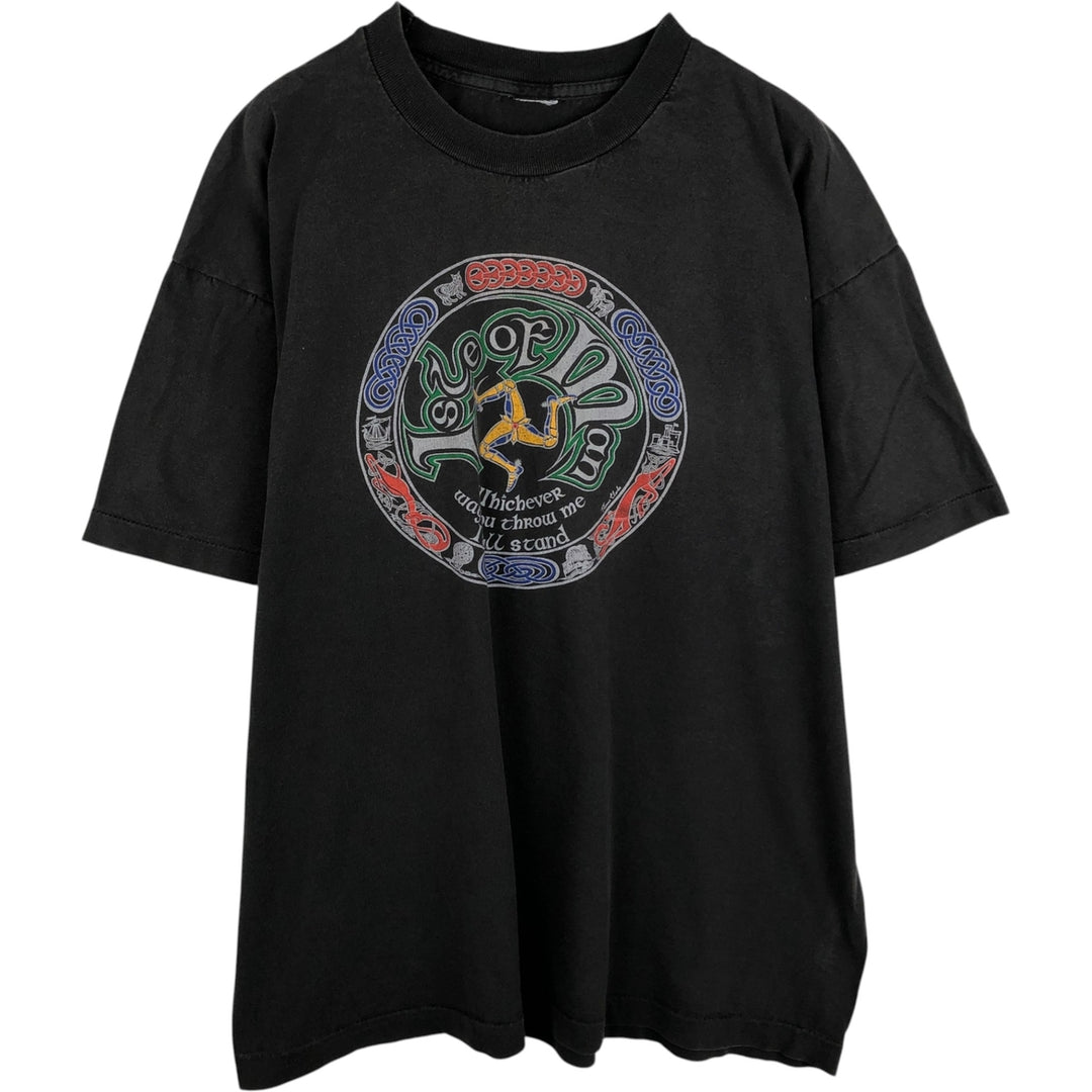 Vintage message print T-shirt, men's size L unclear black type Vintage Second Hand