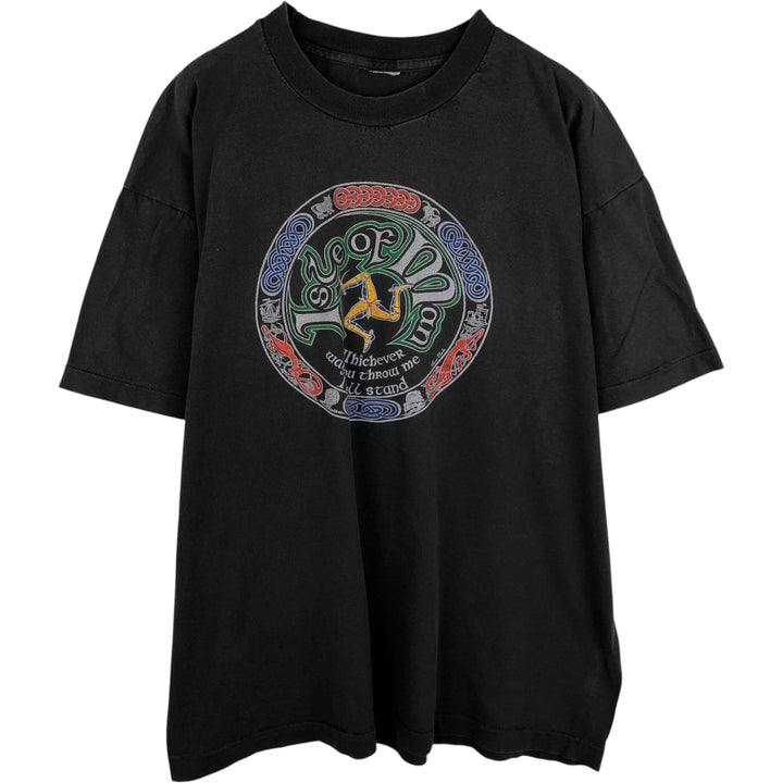 Vintage message print T-shirt, men's size L unclear black type Vintage Second Hand