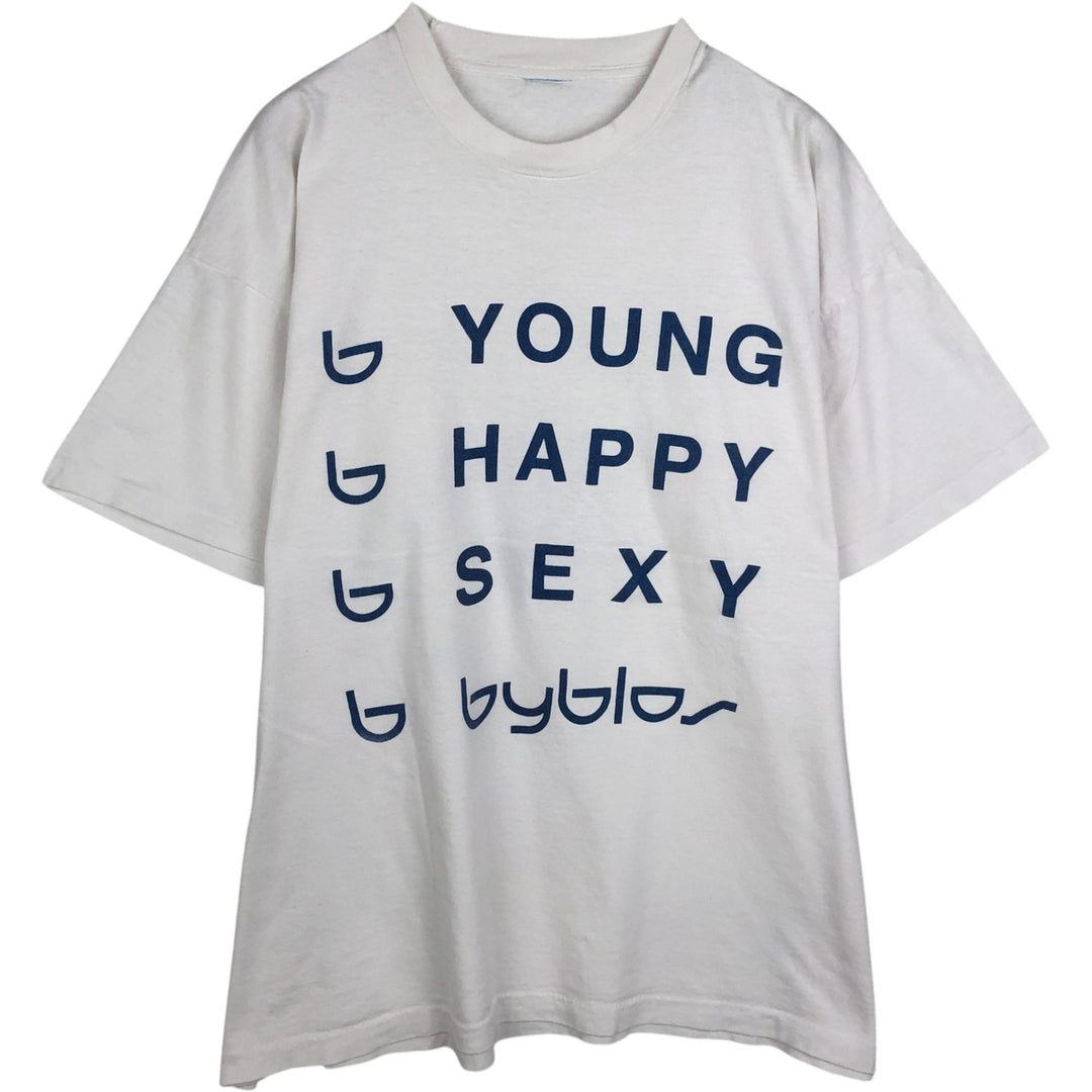 Vintage printed T-shirt, size L for men unclear white type Vintage Second Hand