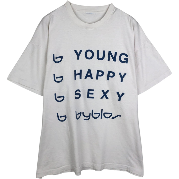 Vintage printed T-shirt, size L for men unclear white type Vintage Second Hand