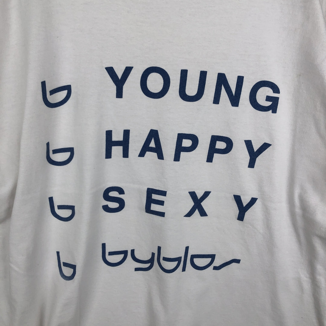 Vintage printed T-shirt, size L for men unclear white type Vintage Second Hand