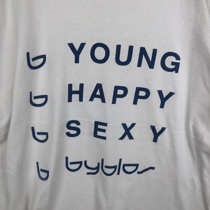 Vintage printed T-shirt, size L for men unclear white type Vintage Second Hand