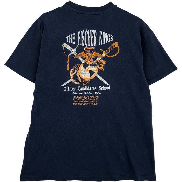 90'S Hanes BEEFY-T USMC Print T-Shirt, Made in USA, Men's Size L (approx.), Vintage cotton navy blue type Vintage Second Hand