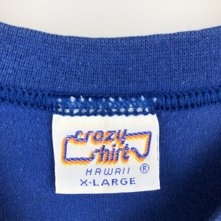 90'S Crazy Shirts Souvenir T-Shirt, Made in USA, Men's XL equivalent, Vintage cotton blue type Vintage Second Hand