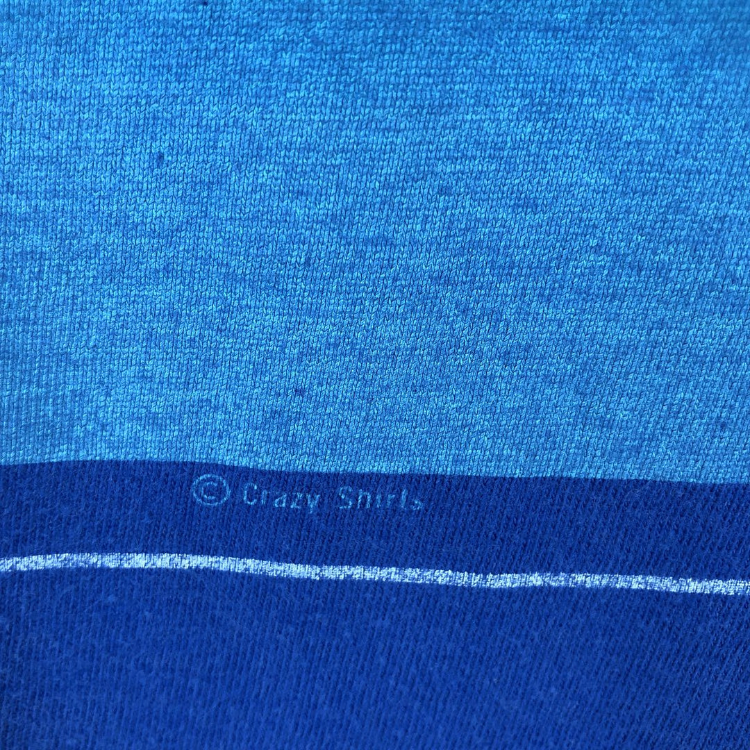 90'S Crazy Shirts Souvenir T-Shirt, Made in USA, Men's XL equivalent, Vintage cotton blue type Vintage Second Hand