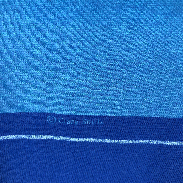 90'S Crazy Shirts Souvenir T-Shirt, Made in USA, Men's XL equivalent, Vintage cotton blue type Vintage Second Hand