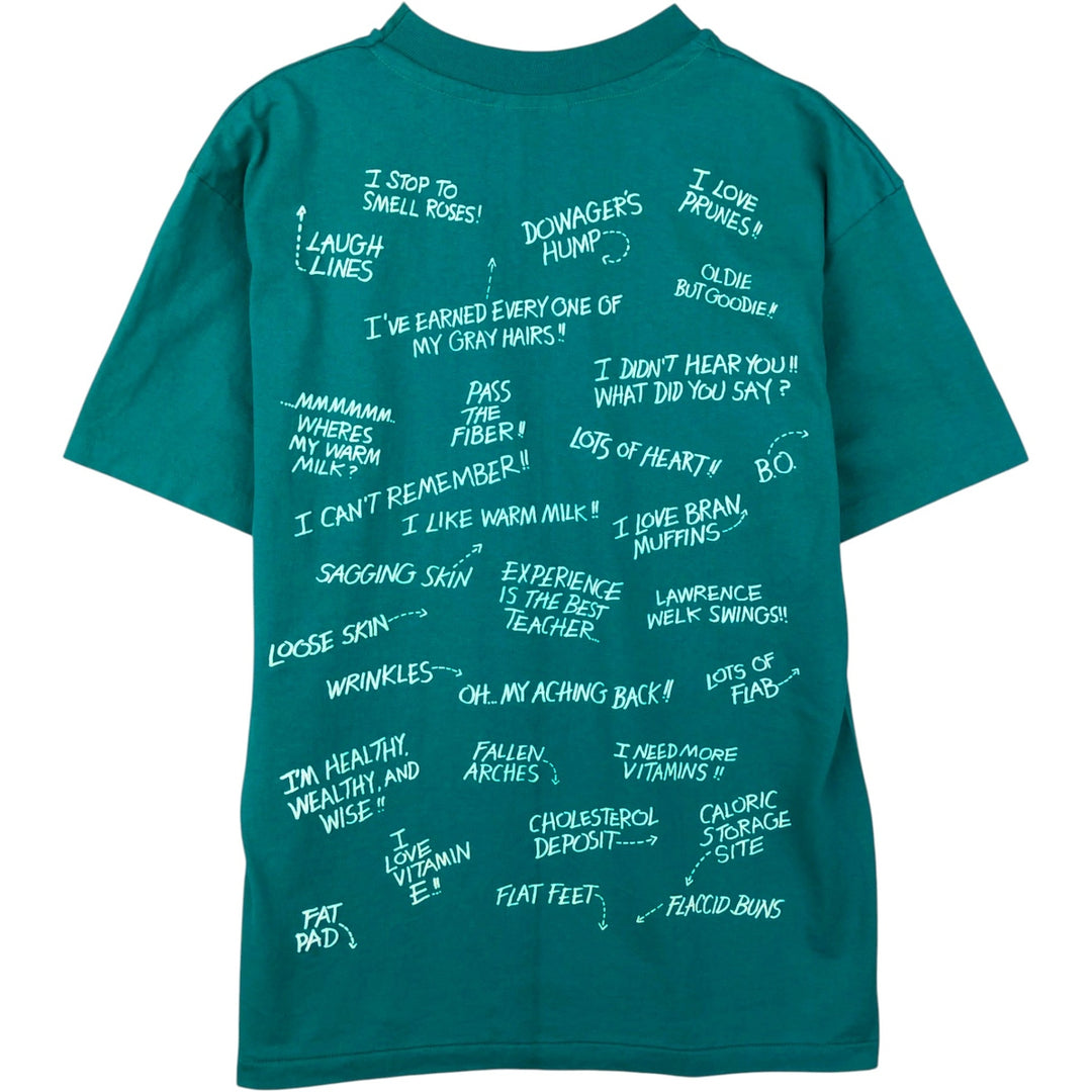 90'S Hanes Fifty-Fifty Blue Tag Printed T-Shirt, Made in USA, Men's Size L (approx.) cotton green type Vintage Second Hand