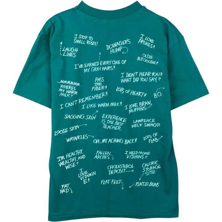 90'S Hanes Fifty-Fifty Blue Tag Printed T-Shirt, Made in USA, Men's Size L (approx.) cotton green type Vintage Second Hand