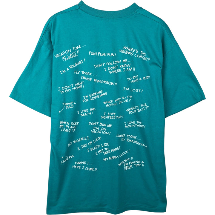 90'S Hanes HEAVYWEIGHT 50 cotton turquoise blue Vintage Second Hand