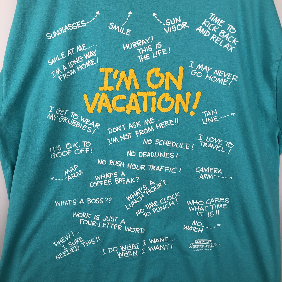 90'S Hanes HEAVYWEIGHT 50 cotton turquoise blue Vintage Second Hand