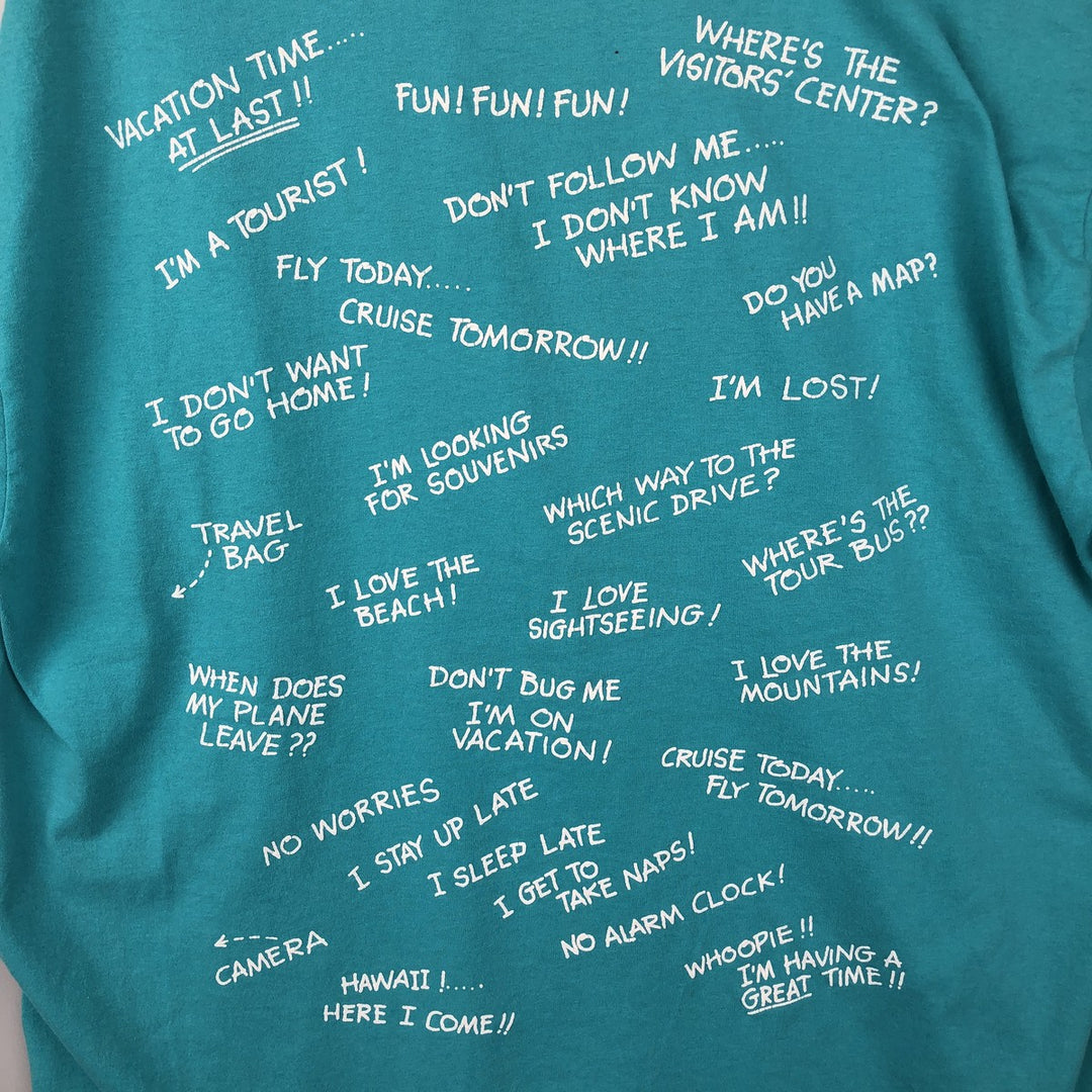 90'S Hanes HEAVYWEIGHT 50 cotton turquoise blue Vintage Second Hand
