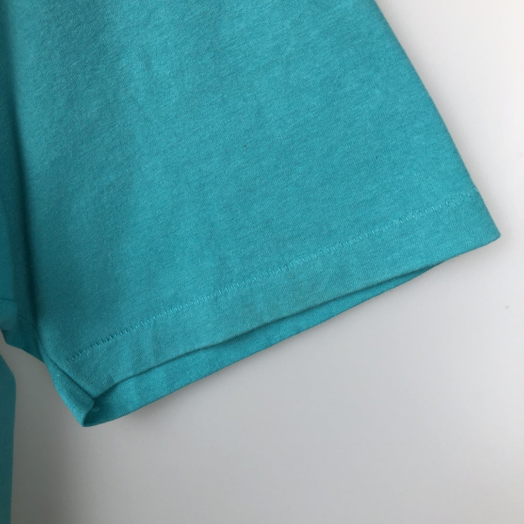 90'S Hanes HEAVYWEIGHT 50 cotton turquoise blue Vintage Second Hand