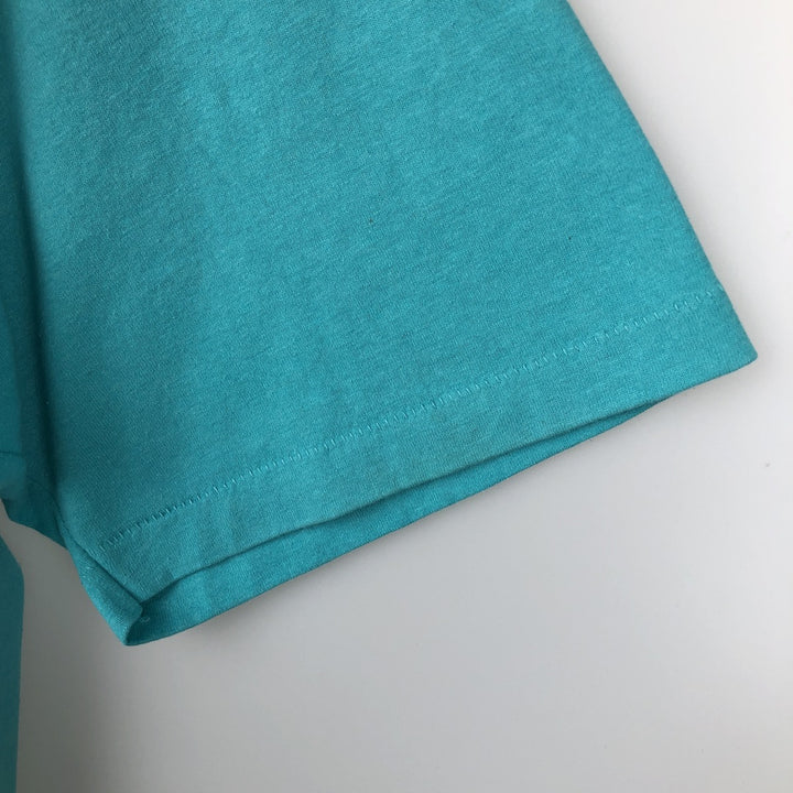 90'S Hanes HEAVYWEIGHT 50 cotton turquoise blue Vintage Second Hand