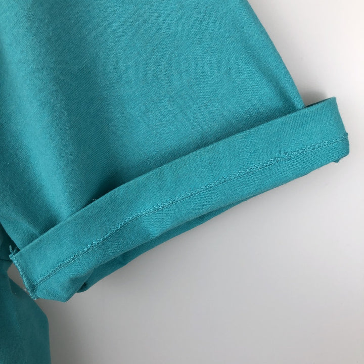 90'S Hanes HEAVYWEIGHT 50 cotton turquoise blue Vintage Second Hand