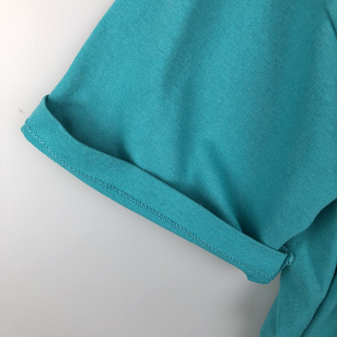 90'S Hanes HEAVYWEIGHT 50 cotton turquoise blue Vintage Second Hand