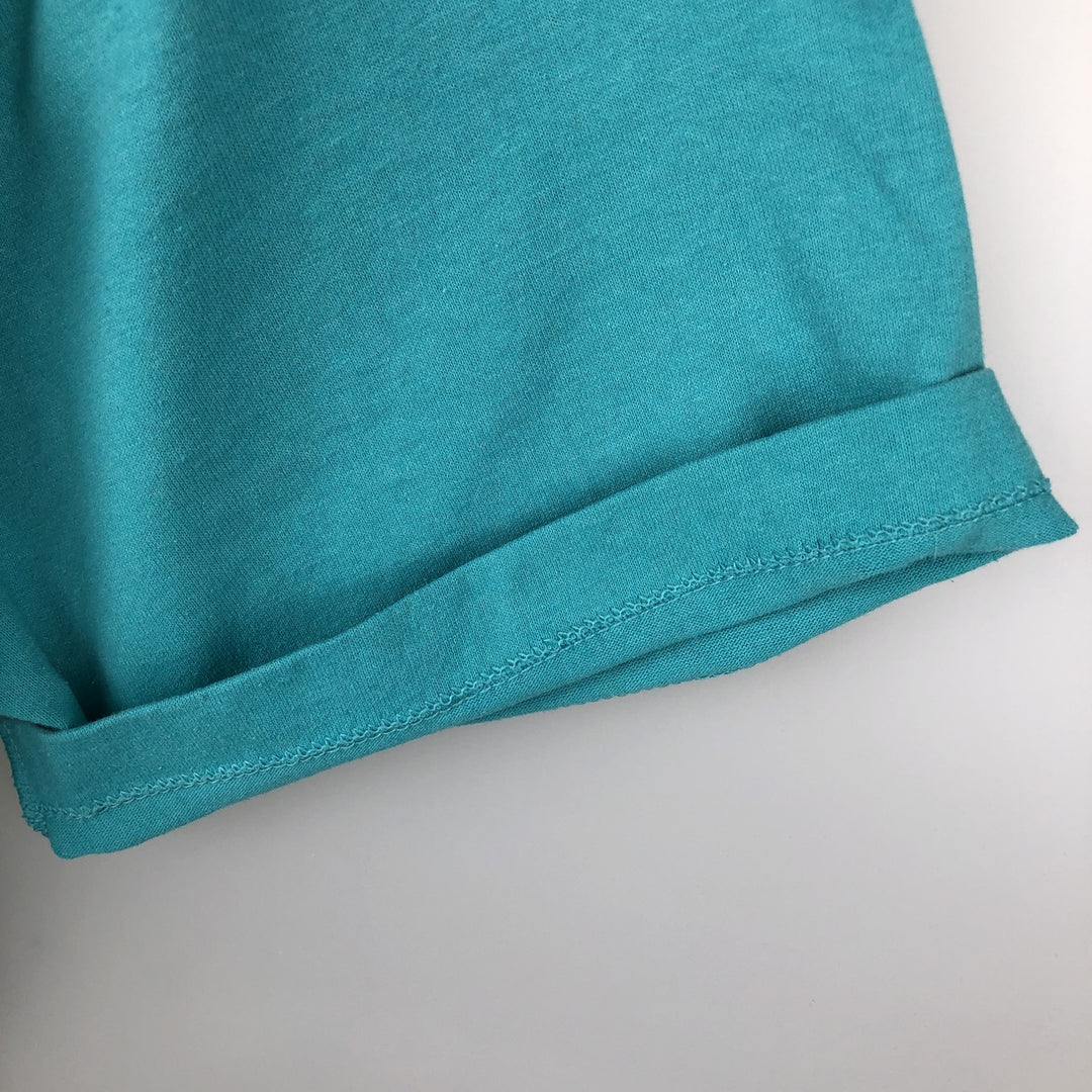 90'S Hanes HEAVYWEIGHT 50 cotton turquoise blue Vintage Second Hand