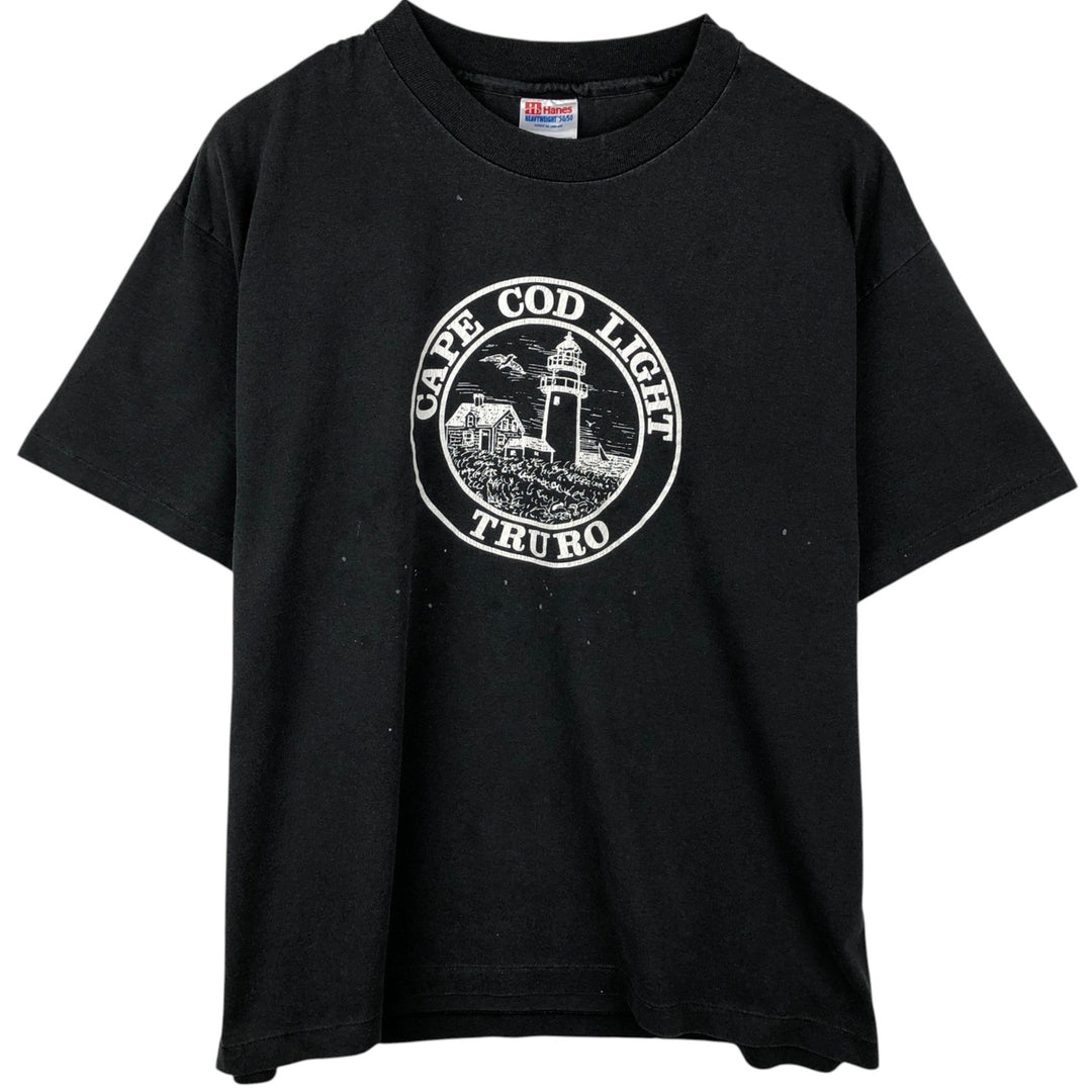 90'S Hanes HEAVYWEIGHT 50 cotton black type Vintage Second Hand