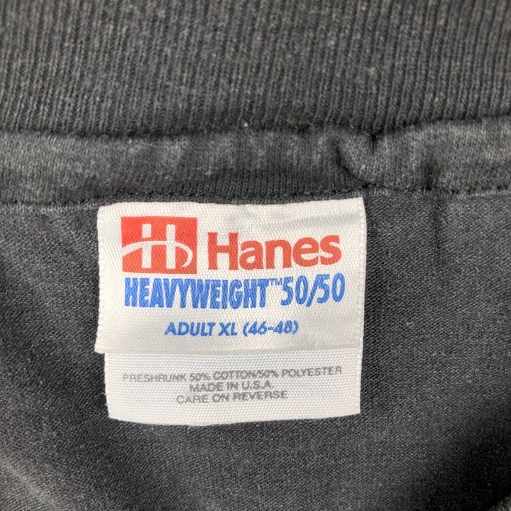 90'S Hanes HEAVYWEIGHT 50 cotton black type Vintage Second Hand