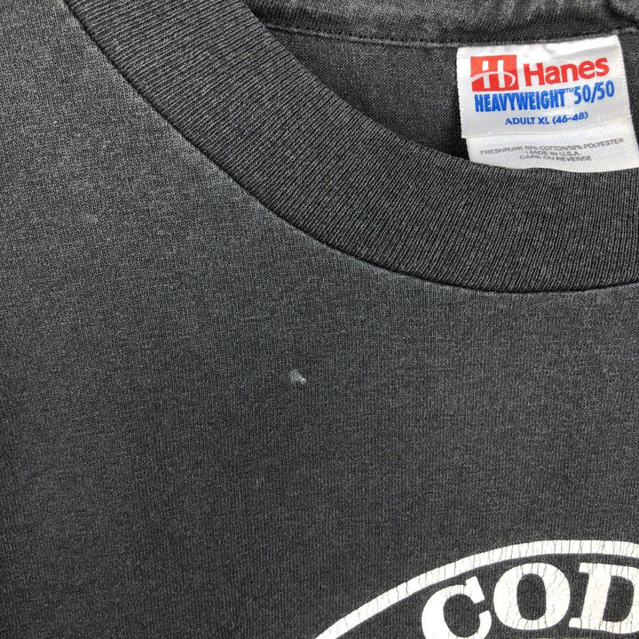 90'S Hanes HEAVYWEIGHT 50 cotton black type Vintage Second Hand