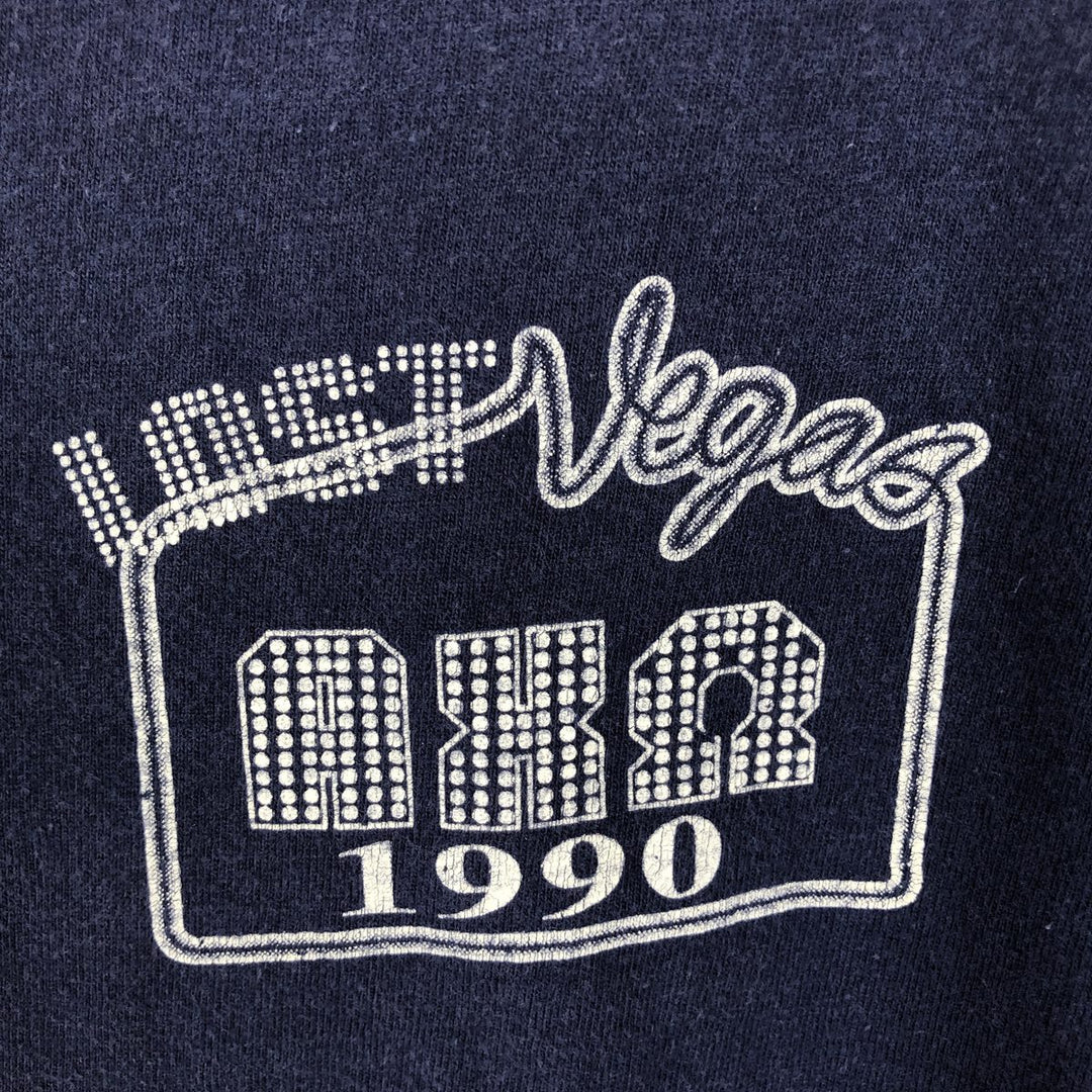 90'S Hanes BEEFY-T Printed T-shirt Made in USA Men's XL Vintage cotton navy blue type Vintage Second Hand