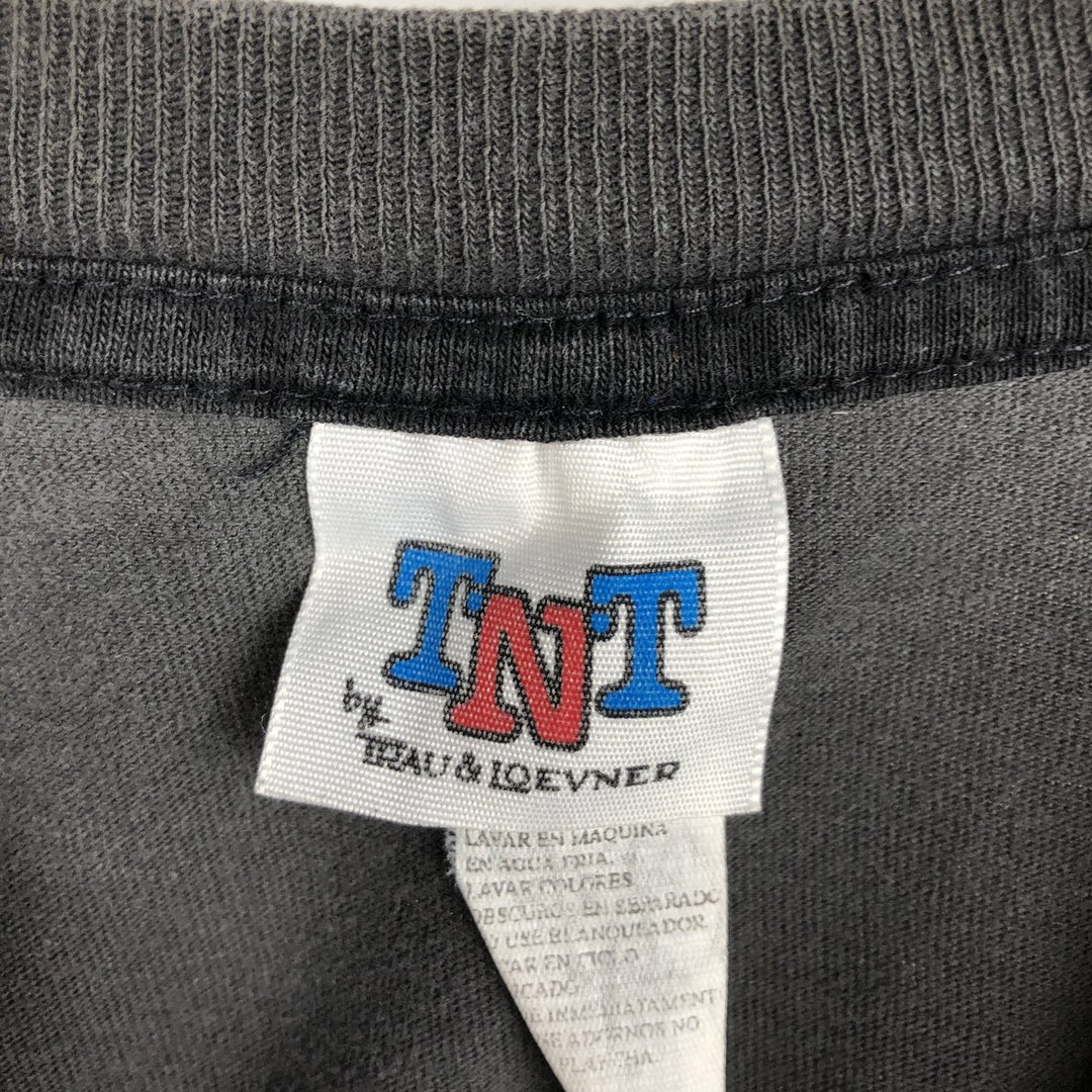 90s-00'S TNT BY TRAU&LOEVNER Print T-Shirt, Men's Size L (approx.) cotton Charcoal Vintage Second Hand