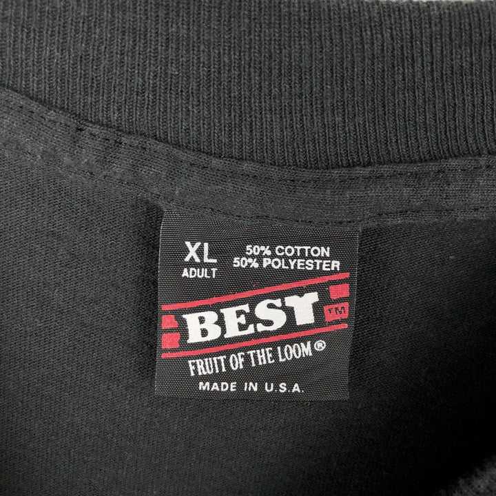 90'S Fruit of the Loom Best Printed T-shirt, Made in USA, Men's XL, Vintage cotton black type Vintage Second Hand