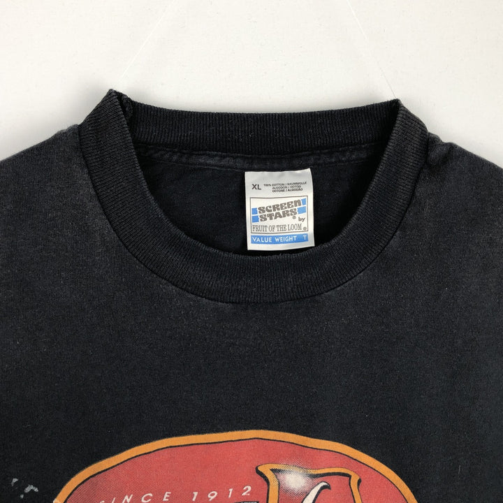 90'S Fruit of the Loom Screen Stars Print T-Shirt, Men's XL (approx.), Vintage cotton black type Vintage Second Hand