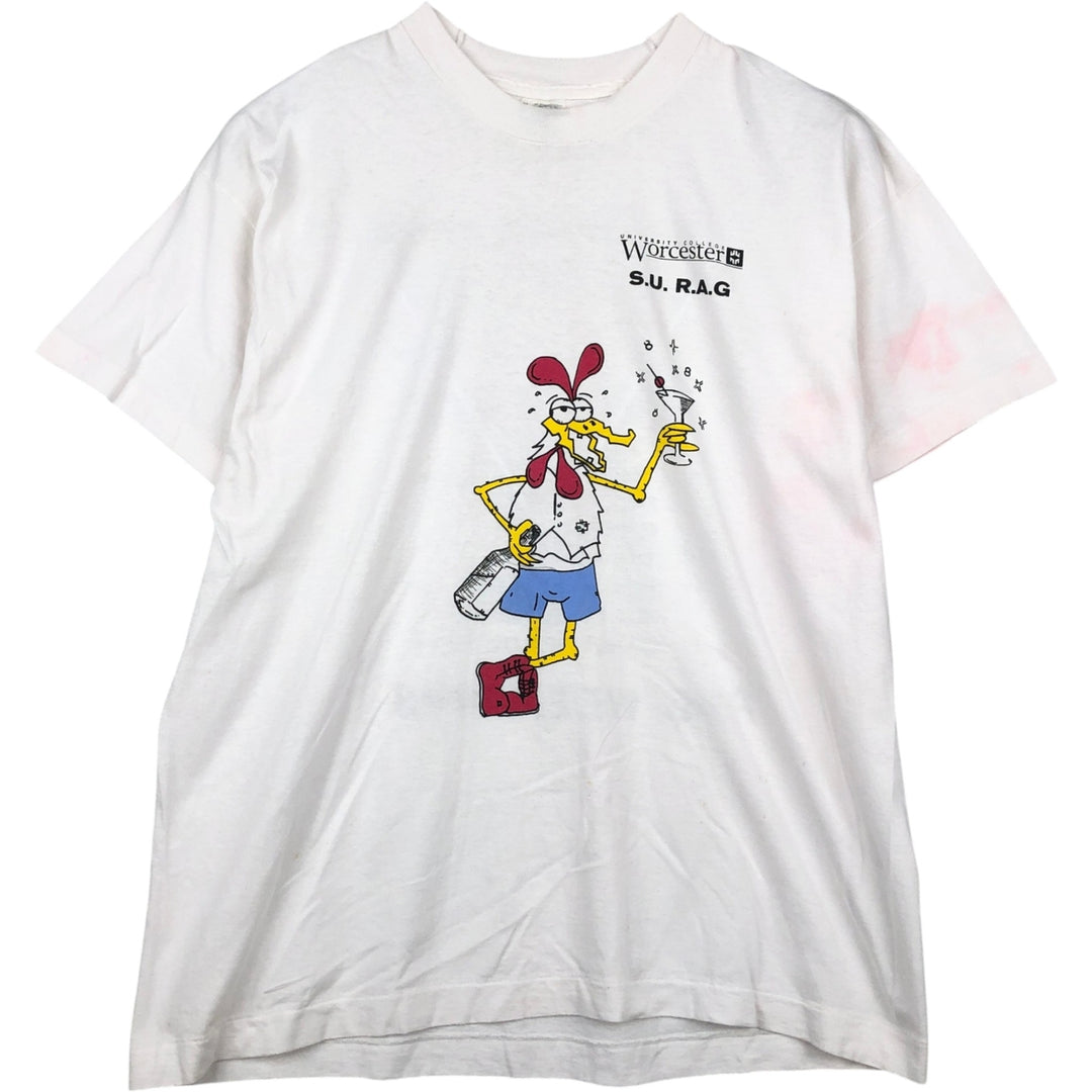 Screen Stars printed T-shirt, made in the USA, men's size XL (equivalent). cotton white type Vintage Second Hand