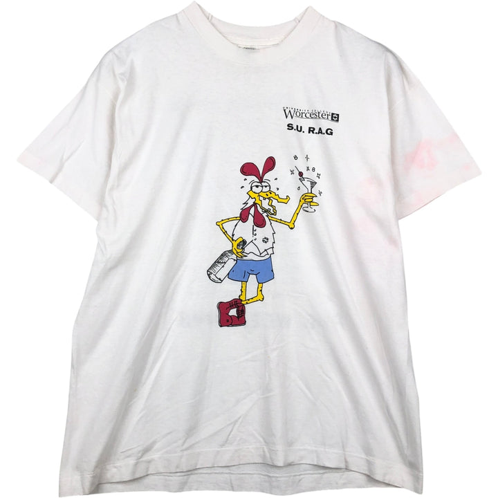 Screen Stars printed T-shirt, made in the USA, men's size XL (equivalent). cotton white type Vintage Second Hand