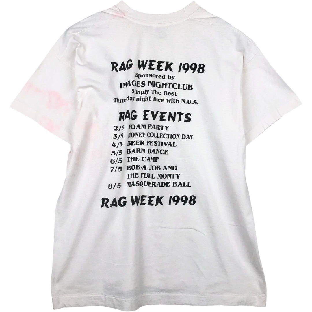 Screen Stars printed T-shirt, made in the USA, men's size XL (equivalent). cotton white type Vintage Second Hand