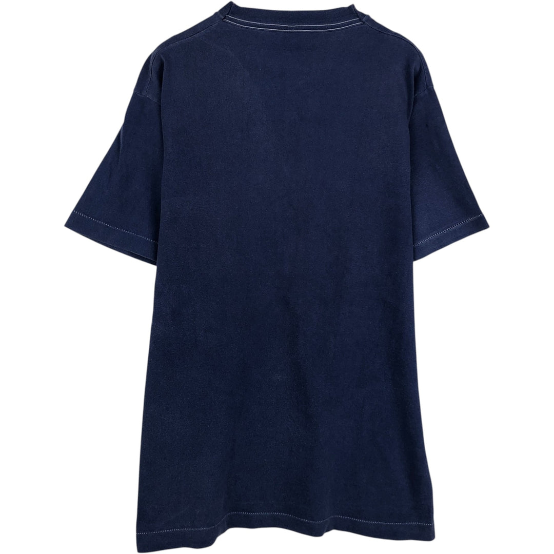 90'S Fruit of the Loom printed T-shirt, made in the USA, men's size M, vintage cotton navy blue type Vintage Second Hand