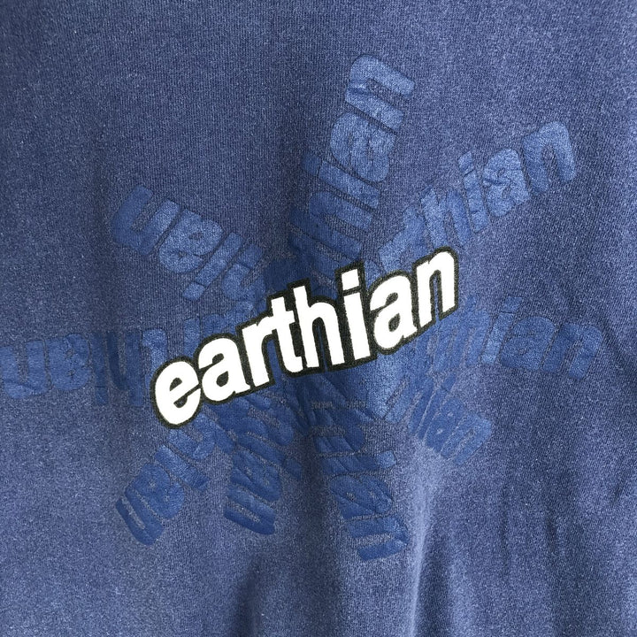 90'S Fruit of the Loom printed T-shirt, made in the USA, men's size M, vintage cotton navy blue type Vintage Second Hand