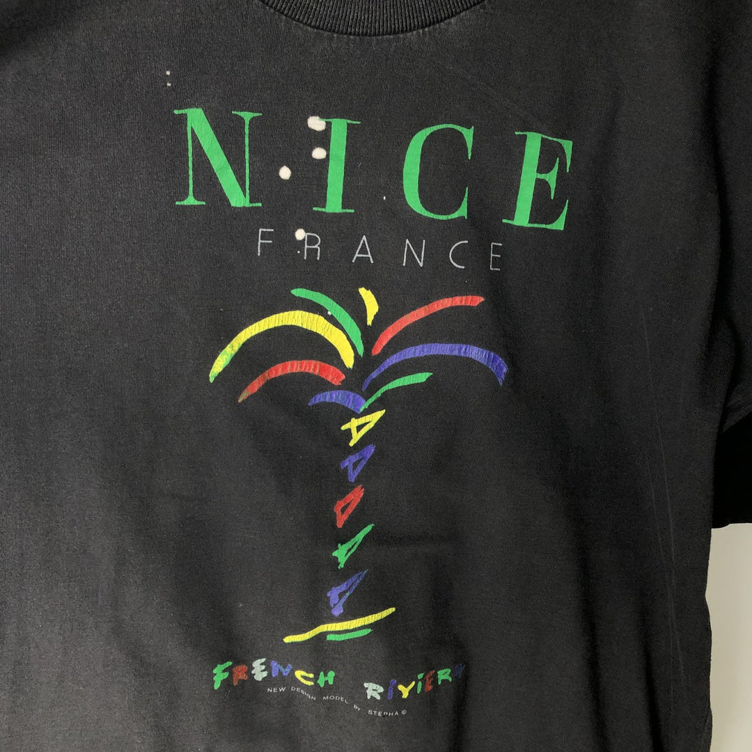 Vintage printed T-shirt from the 1990s, equivalent to men's size L. unclear black type Vintage Second Hand