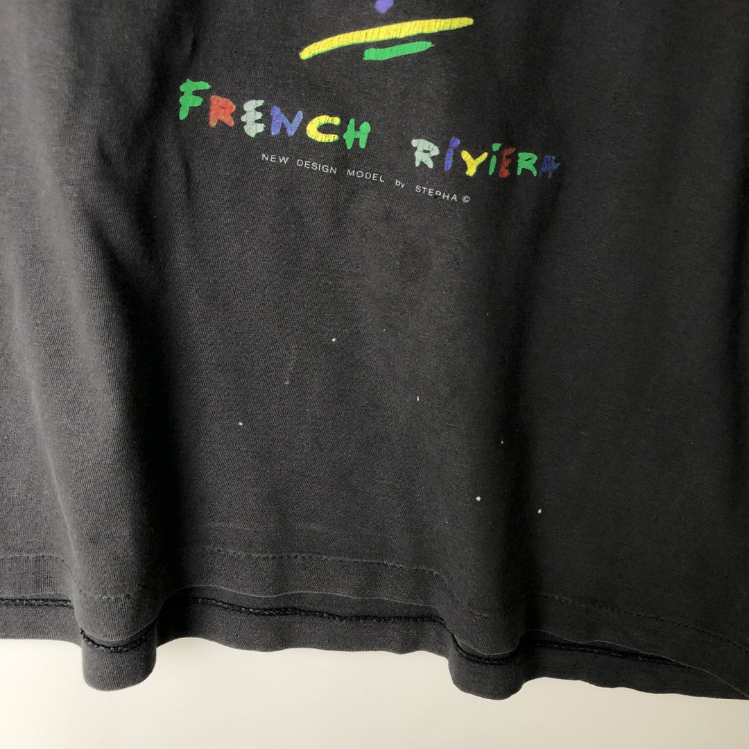 Vintage printed T-shirt from the 1990s, equivalent to men's size L. unclear black type Vintage Second Hand