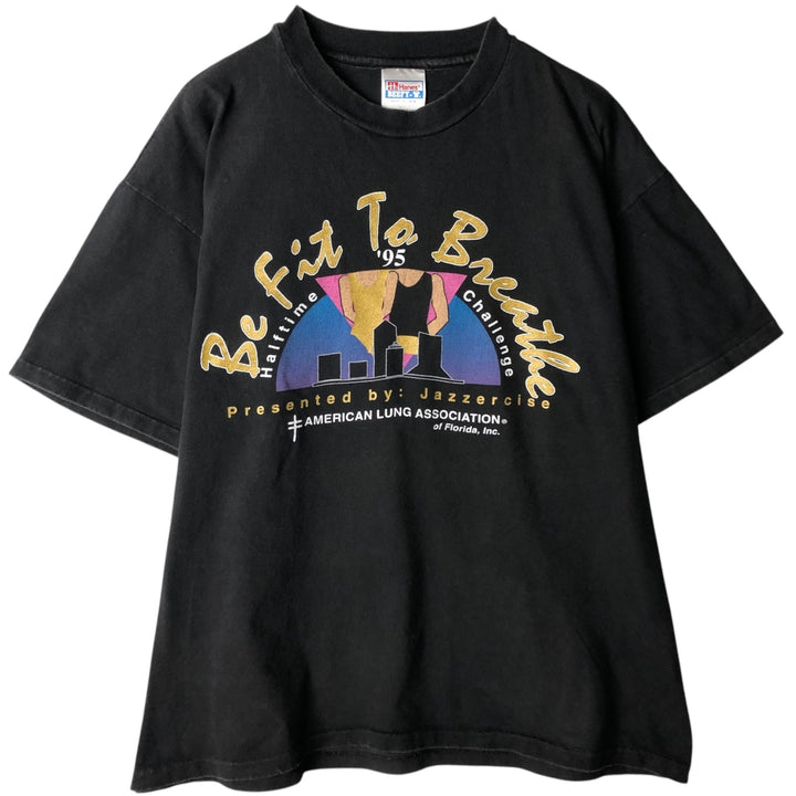 90'S Hanes BEEFY-T Printed T-shirt Made in USA Men's XL Vintage cotton black type Vintage Second Hand