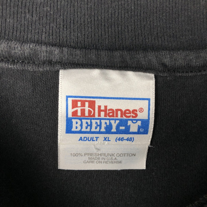 90'S Hanes BEEFY-T Printed T-shirt Made in USA Men's XL Vintage cotton black type Vintage Second Hand